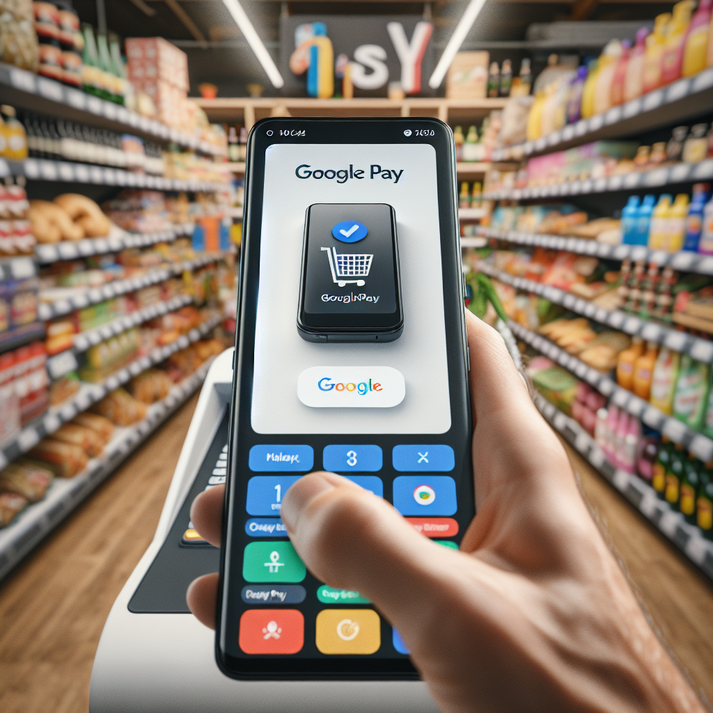 Platba Google Pay v českém supermarketu u samoobslužné pokladny