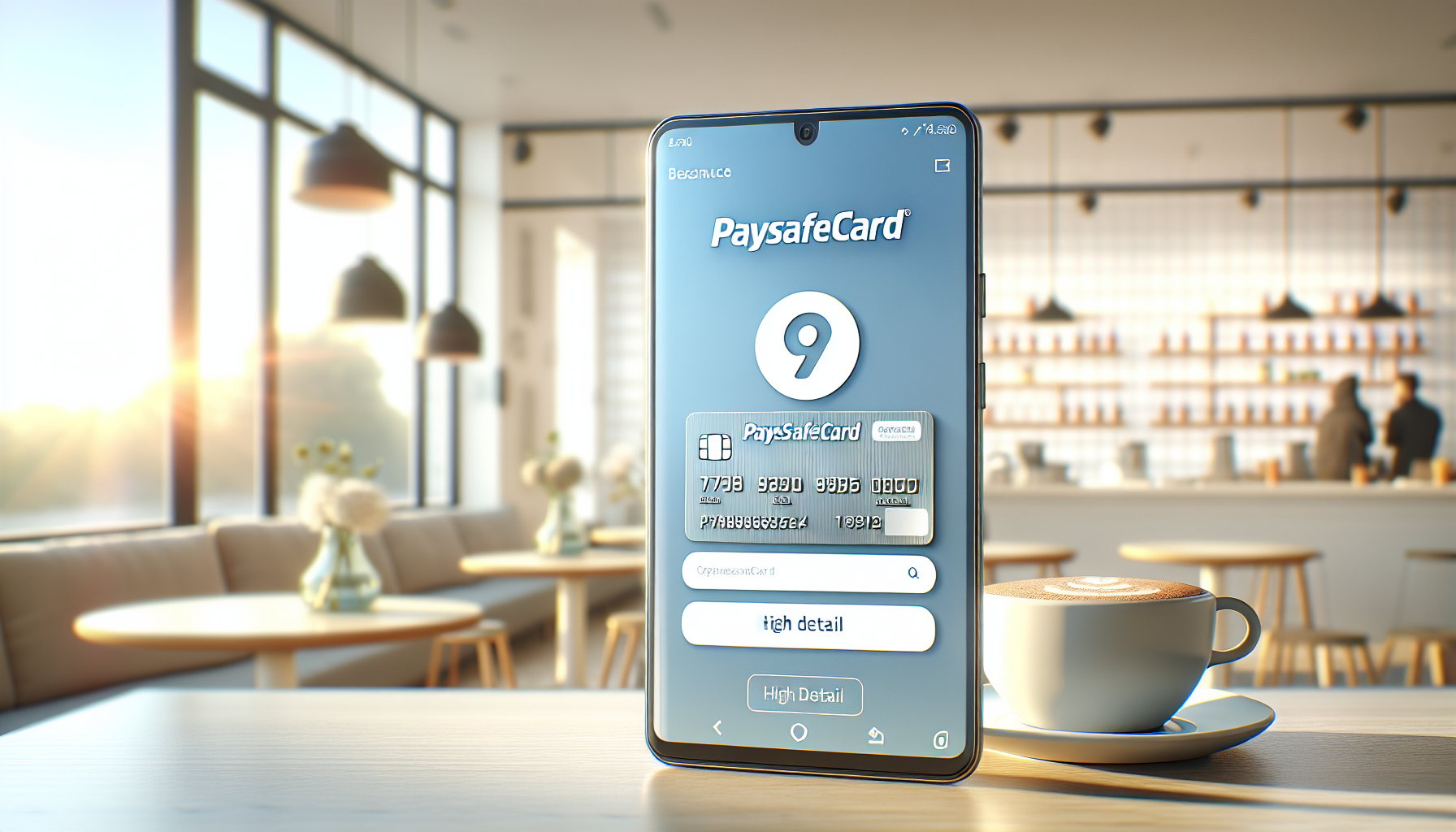 Oficiální stránky paysafecard v mobilním telefonu s PIN kódem.